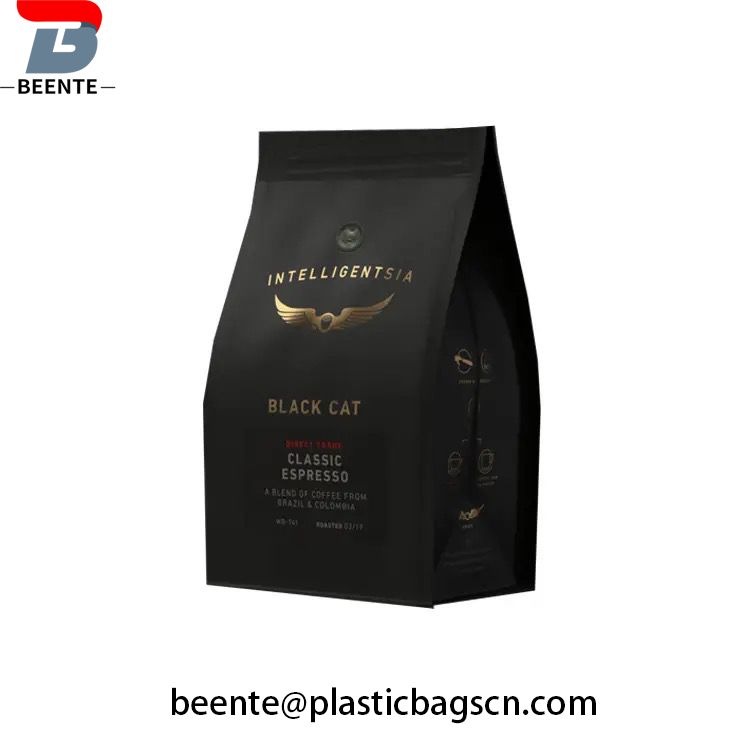 Beg Kopi Bio Pla Biodegradasi Dengan Injap Dan Zip