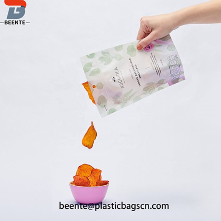 Beg Pembungkusan Plastik Cetakan MOQ Rendah untuk Makanan Ringan